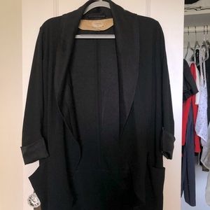 Wilfred Chevalier Open Front Crepe Tuxedo Blazer Jacket Oversized (Size 4)